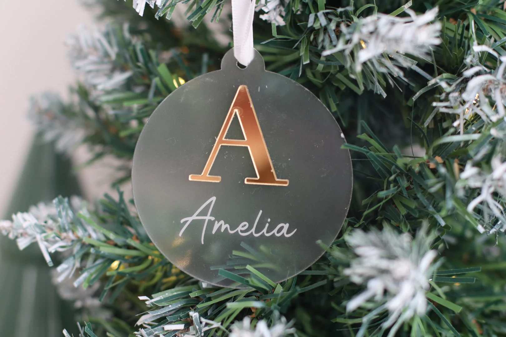 3D Christmas Bauble/Ornament -  Acrylic Initial - Image 2